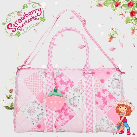 NWT Strawberry Shortcake Extra Serving Quilted Weekender Bag - Picture 1 of 6